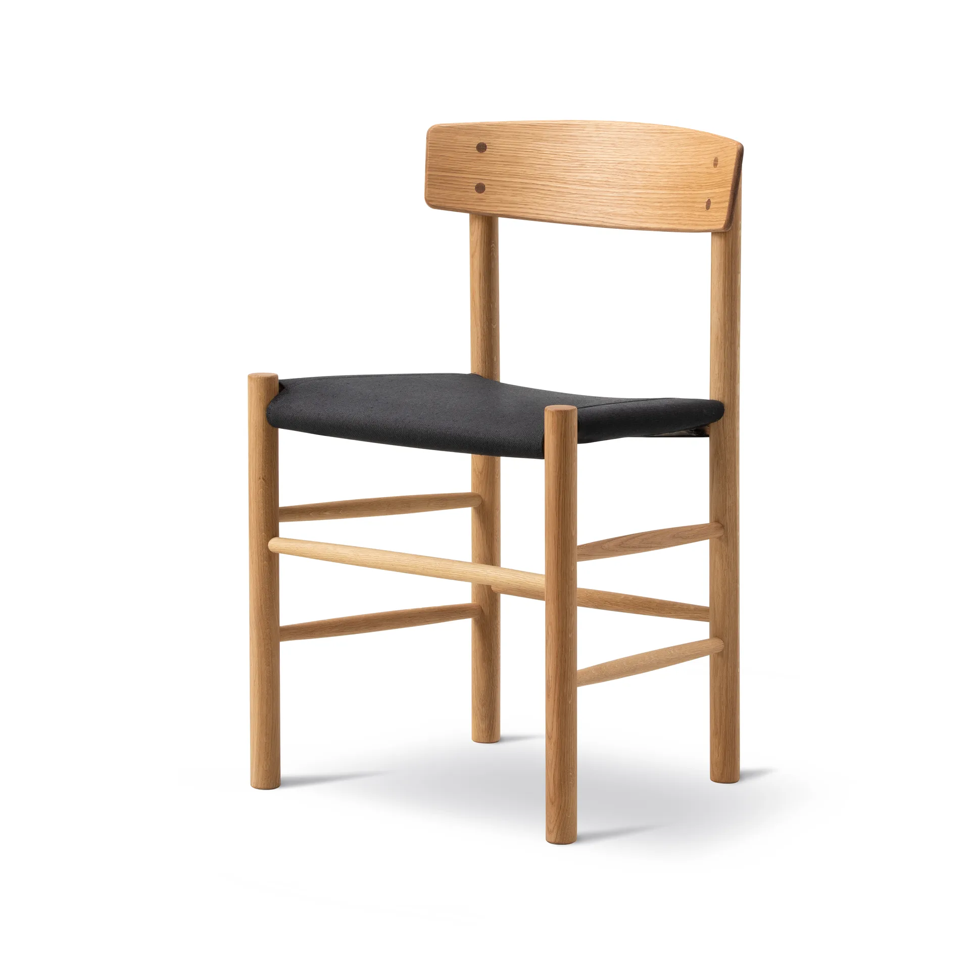 Silla J39, Roble aceitado-lienzo negro Fredericia Furniture