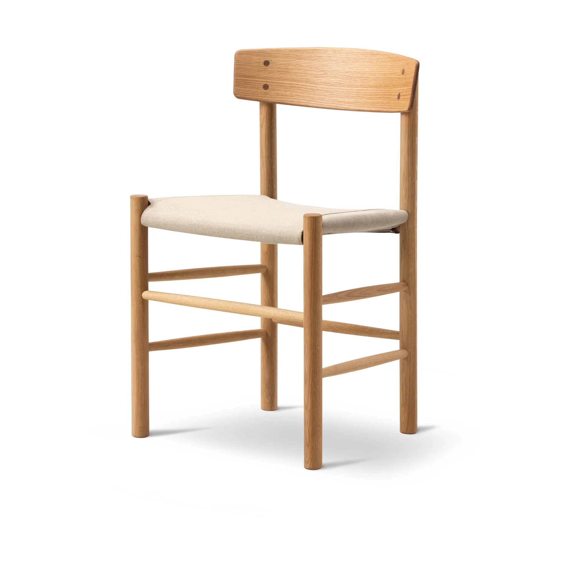 Silla J39, Roble aceitado-lona natural Fredericia Furniture