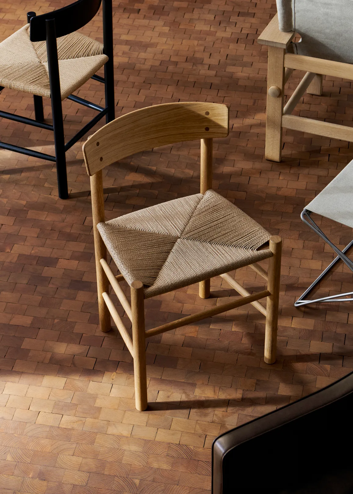 Silla J39, Roble aceitado - trenzado natural Fredericia Furniture