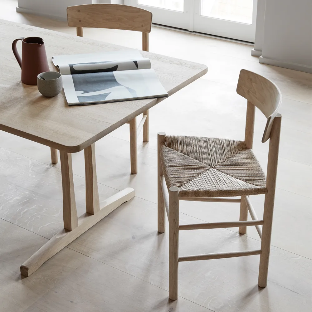 Silla J39, Roble encerado - trenzado natural Fredericia Furniture