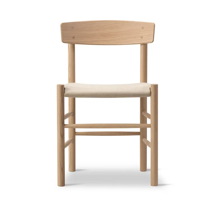 Silla J39 - Roble enjabonado-lona natural - Fredericia Furniture