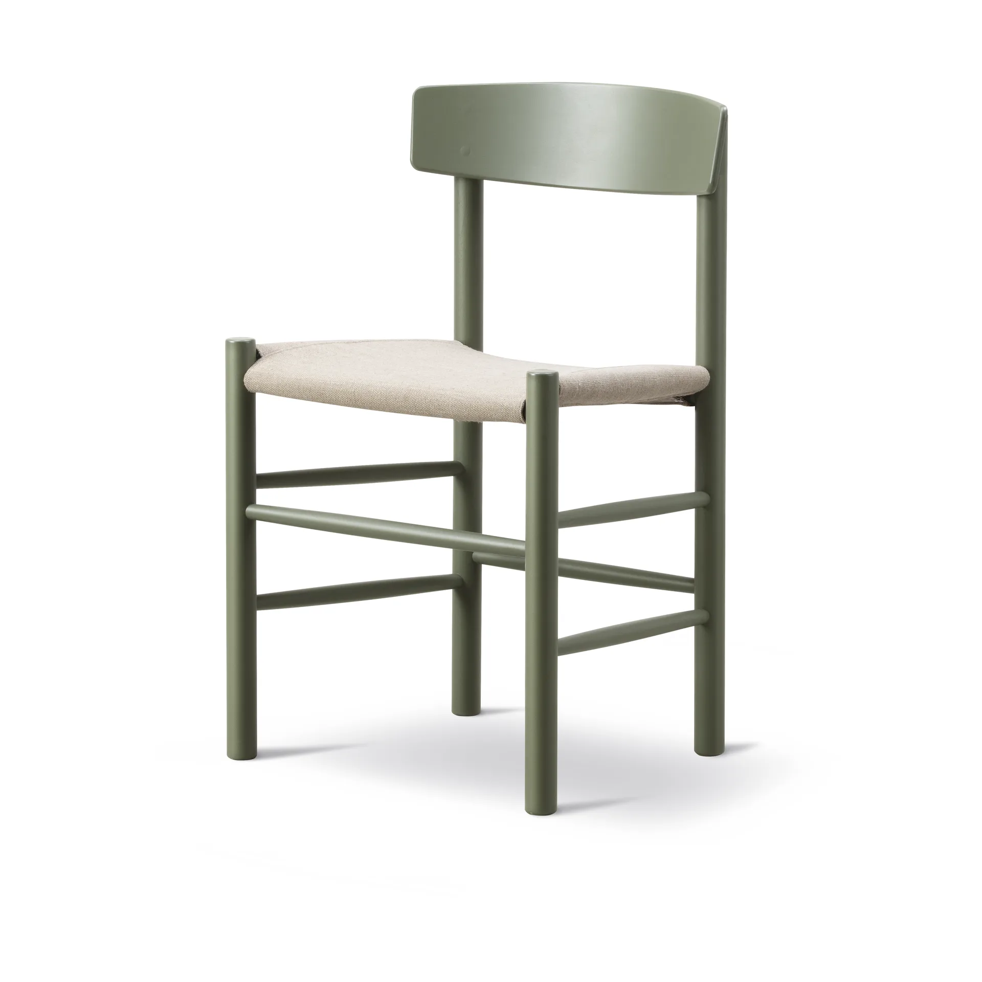 Silla J39, Verde caqui-lona natural Fredericia Furniture