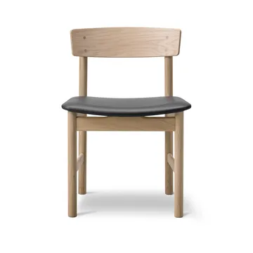 Silla Mogensen 3236  - Roble aceitado-cuero negro omni 301 - Fredericia Furniture