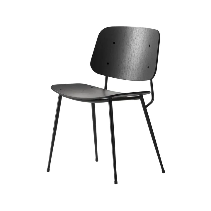 Silla Søborg Metal - Negro - acero lacado negro - Fredericia Furniture