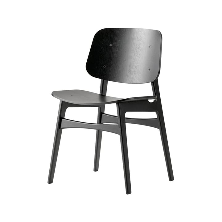Silla Søborg wood - Roble lacado negro - estructura de roble lacado negro - Fredericia Furniture