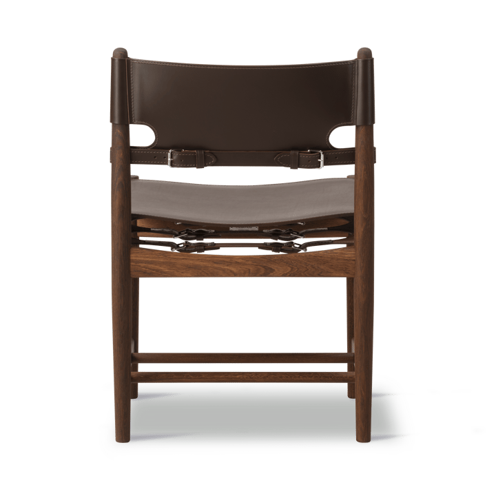 Silla The Spanish Dining, Cuero marrón oscuro - roble ahumado Fredericia Furniture