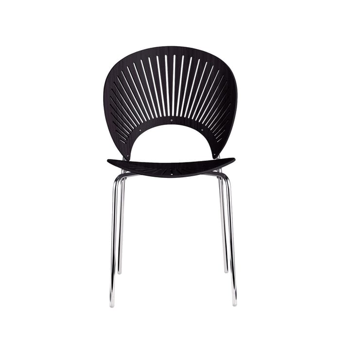 Silla Trinidad 3398 - Fresno teñido negro - patas cromadas - Fredericia Furniture