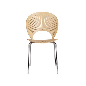 Silla Trinidad 3398 - Haya barnizada - patas cromadas - Fredericia Furniture