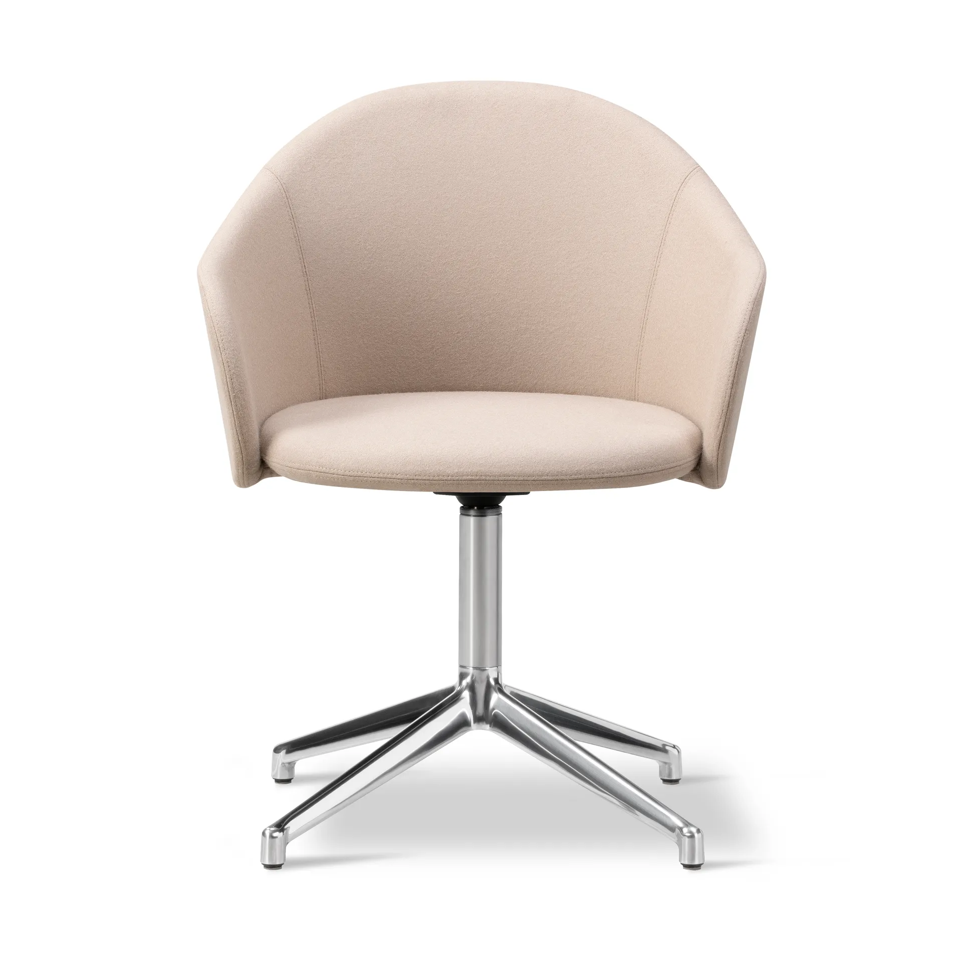 Sillón Gomo Armchair con base giratoria 4 patas, Blazer CUZ47 Fairfield -aluminio pulido Fredericia Furniture