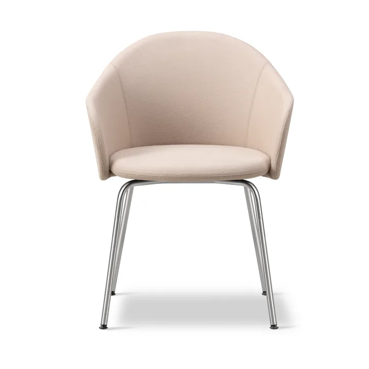 Sillón Gomo Armchair con base tubular - Blazer CUZ47 Fairfield-acero inoxidable - Fredericia Furniture