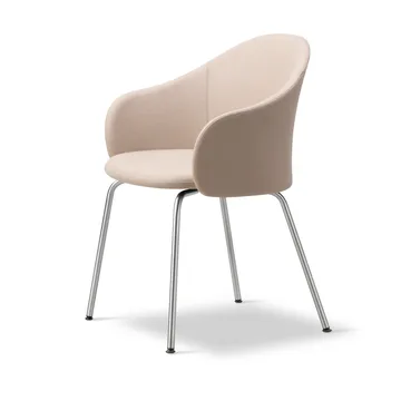 Sillón Gomo Armchair con base tubular - Blazer CUZ47 Fairfield-acero inoxidable - Fredericia Furniture