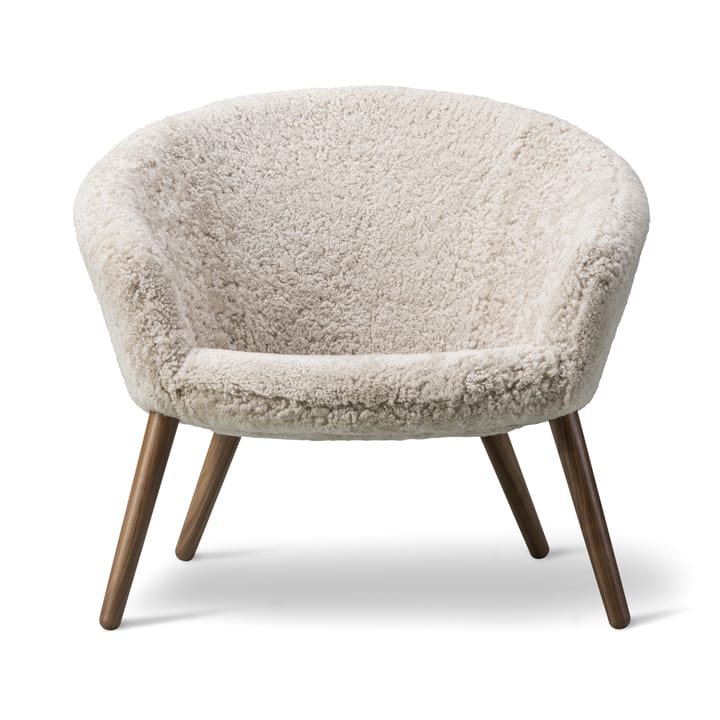 Sillón lounge Ditzel de piel de oveja - Moonlight - walnut - Fredericia Furniture