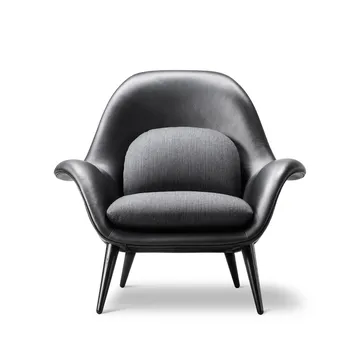 Sillón Swoon  - Cuero 88-negro roble-balder 192 - Fredericia Furniture