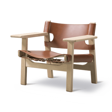 Sillón The Spanish Chair - Cuero cognac - roble claro aceitado - Fredericia Furniture