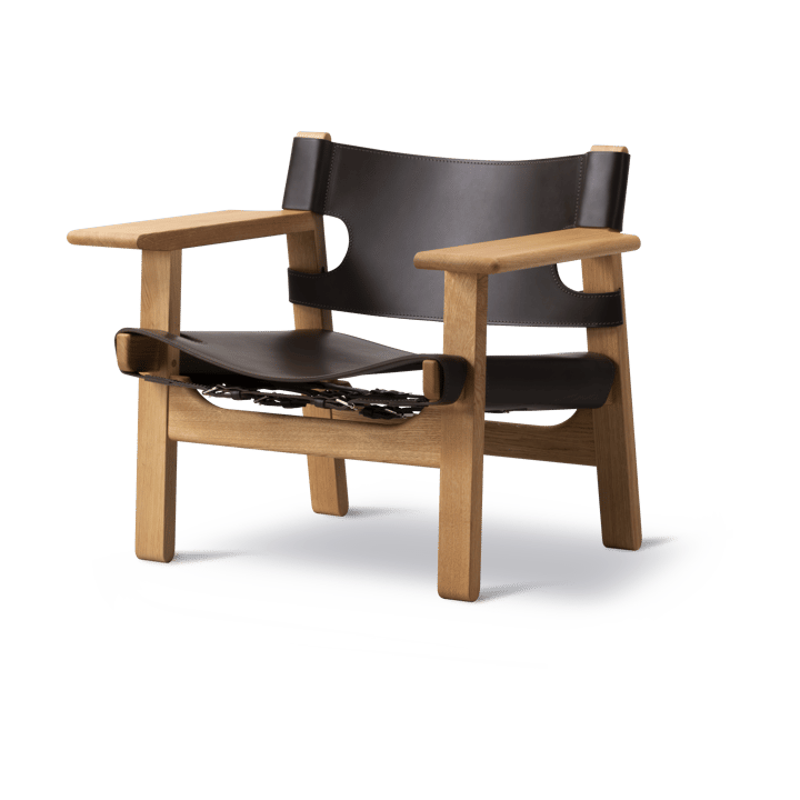 Sillón The Spanish Chair - Cuero marrón oscuro-roble aceitado - Fredericia Furniture