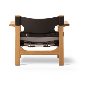 Sillón The Spanish Chair - Cuero marrón oscuro-roble aceitado - Fredericia Furniture