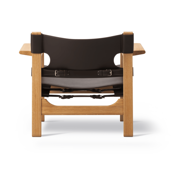 Sillón The Spanish Chair, Cuero marrón oscuro-roble aceitado Fredericia Furniture