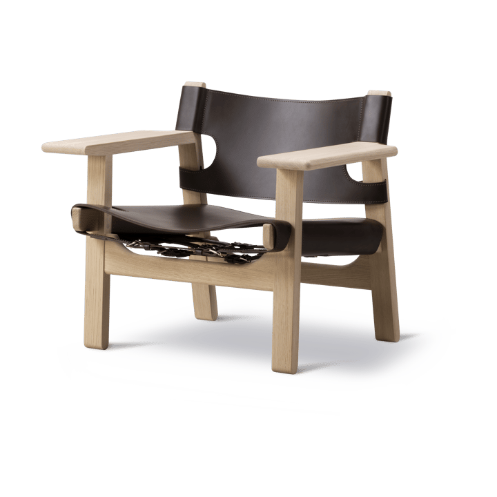 Sillón The Spanish Chair - Cuero marrón oscuro-roble encerado - Fredericia Furniture