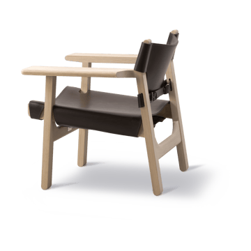 Sillón The Spanish Chair - Cuero marrón oscuro-roble encerado - Fredericia Furniture