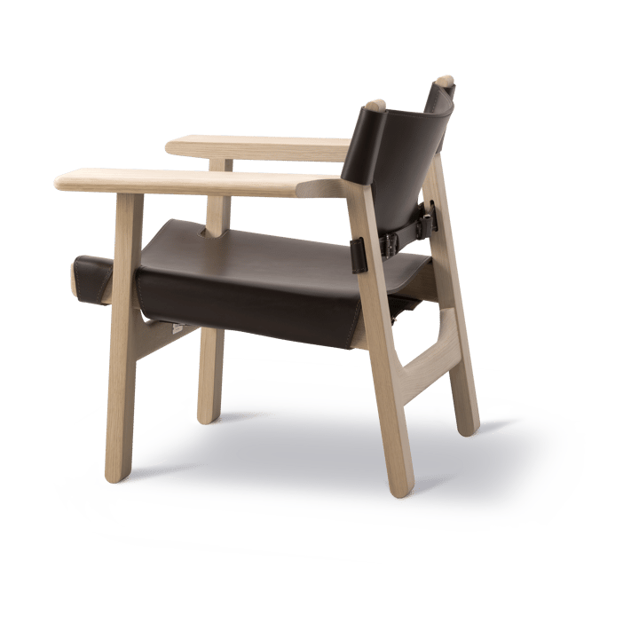 Sillón The Spanish Chair, Cuero marrón oscuro-roble encerado Fredericia Furniture