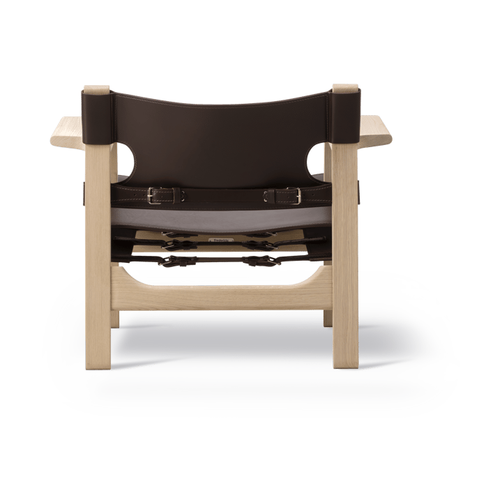 Sillón The Spanish Chair, Cuero marrón oscuro-roble encerado Fredericia Furniture