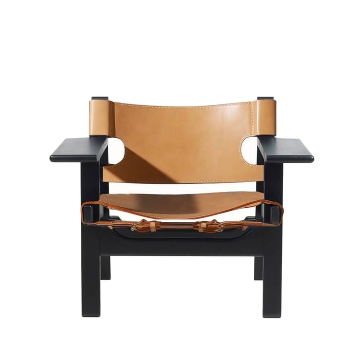 Sillón The Spanish Chair - Cuero natural - roble lacado en negro - Fredericia Furniture