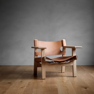 Sillón The Spanish Chair - Cuero negro - roble ahumado - Fredericia Furniture