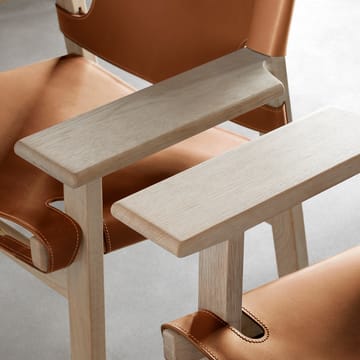 Sillón The Spanish Chair - Cuero negro - roble ahumado - Fredericia Furniture