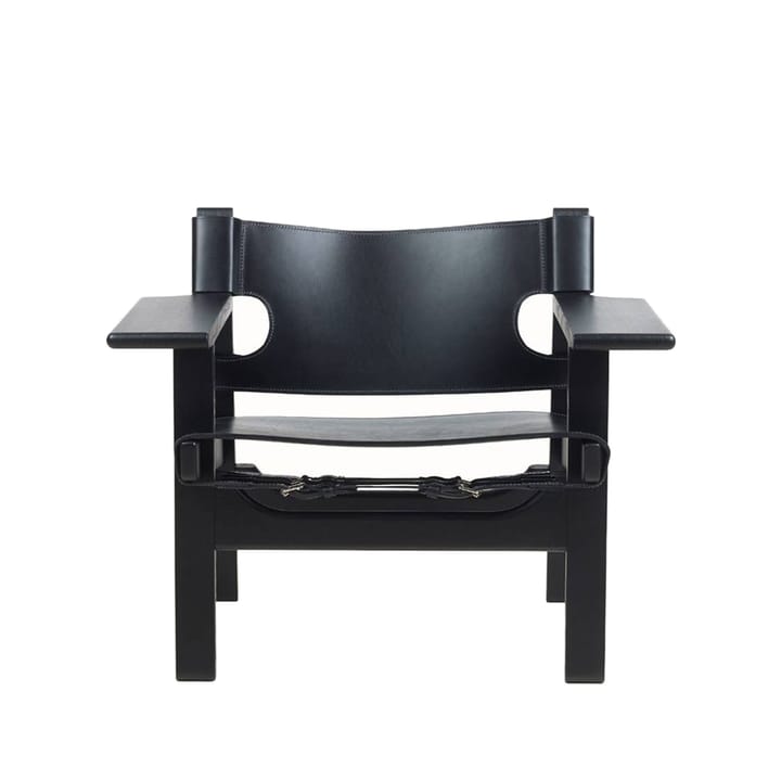 Sillón The Spanish Chair - Cuero negro - roble lacado negro - Fredericia Furniture