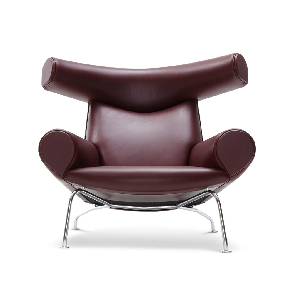 Sillón Wegner Ox, Cuero max 93-cromo Fredericia Furniture