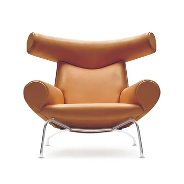Sillón Wegner Ox - Cuero máx. 95-cromo - Fredericia Furniture