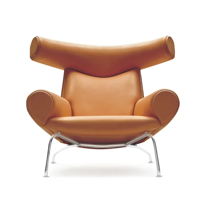 Sillón Wegner Ox - Cuero máx. 95-cromo - Fredericia Furniture