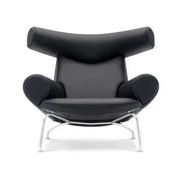 Sillón Wegner Ox - Piel max 98-cromo - Fredericia Furniture