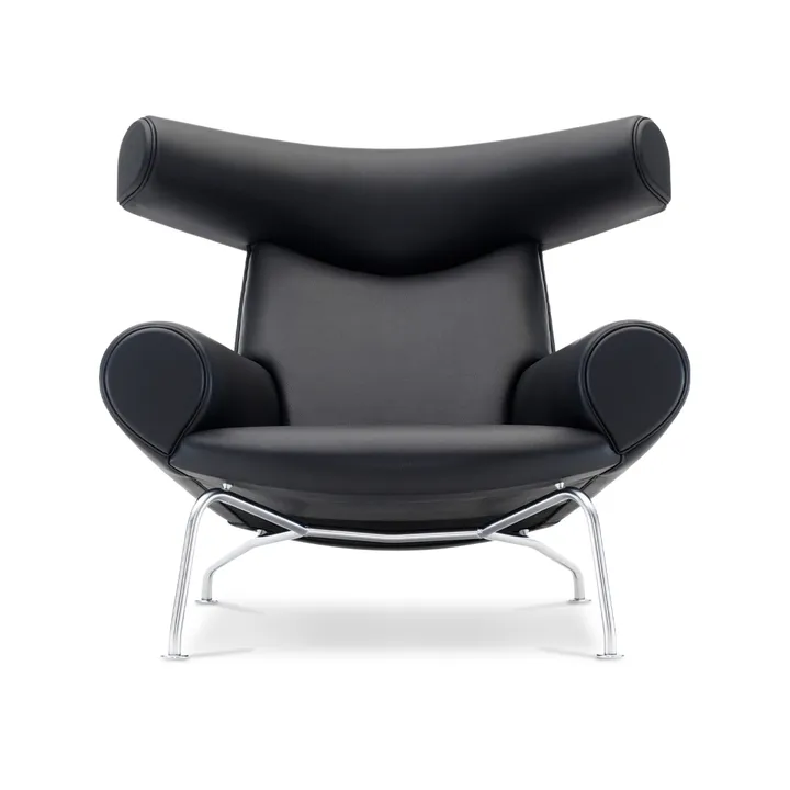 Sillón Wegner Ox - Piel max 98-cromo - Fredericia Furniture