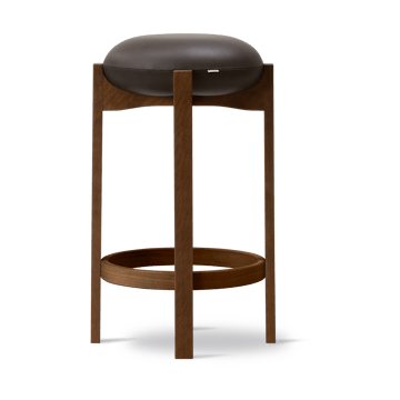 Taburete alto Pioneer  - Primo 86-1 - roble teñido ahumado lacado - Fredericia Furniture