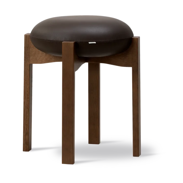 Taburete redondo Pioneer bajo - Primo 86-1 - roble teñido ahumado lacado - Fredericia Furniture