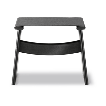 Taburete Seto - Canvas negro - roble lacado negro, incl. cojín de cuero negro - Fredericia Furniture