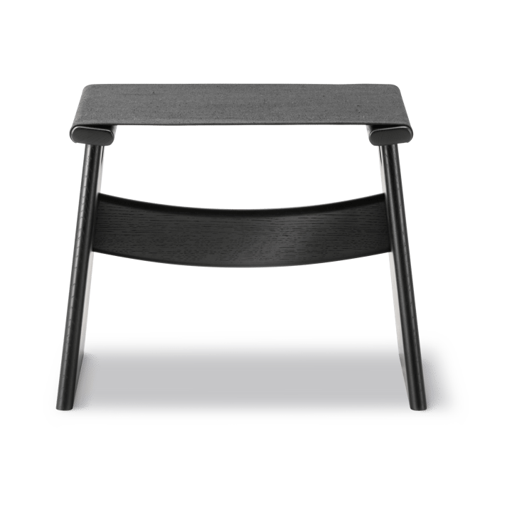 Taburete Seto, Canvas negro - roble lacado negro, incl. cojín de cuero negro Fredericia Furniture