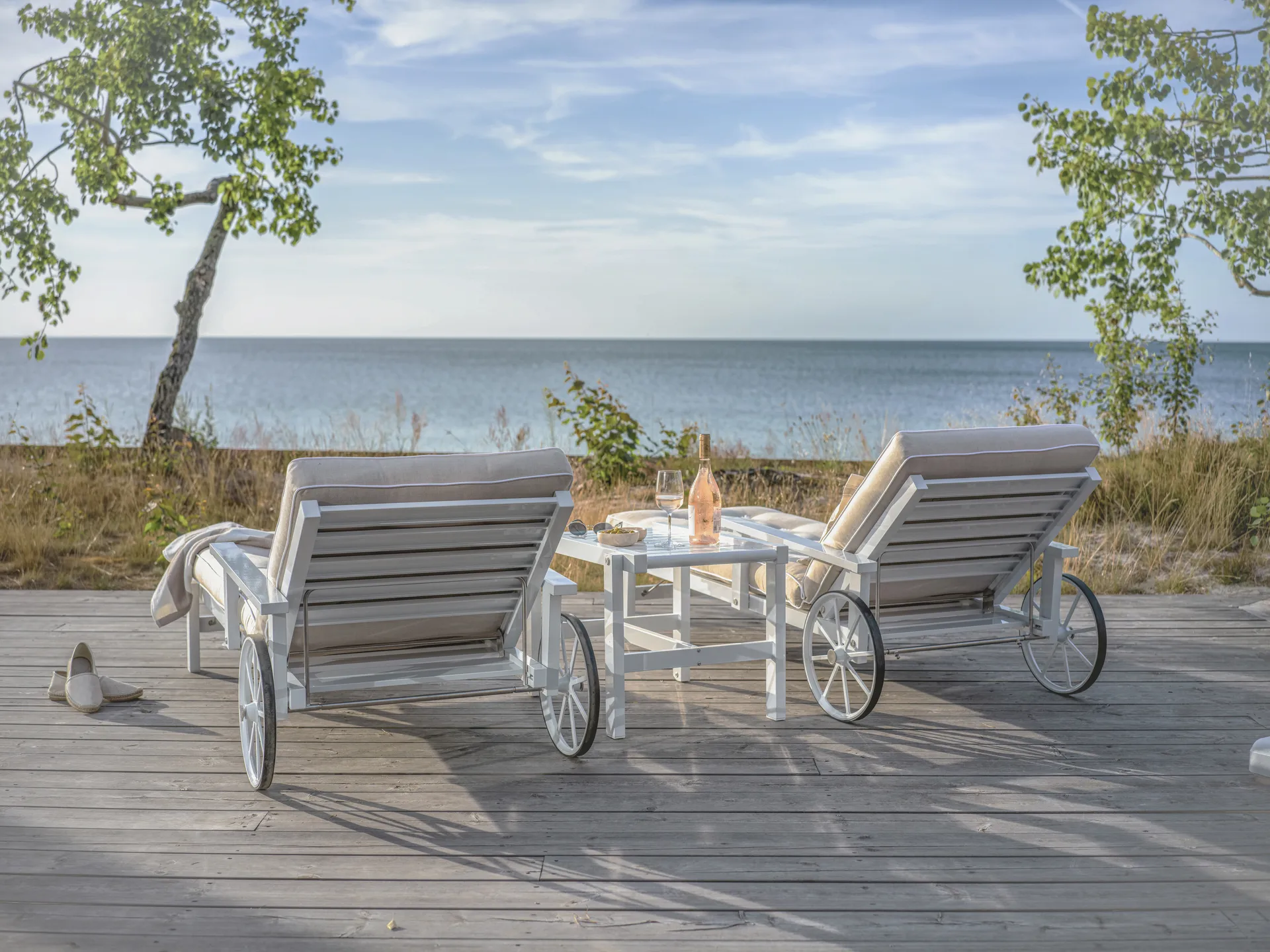 Mesa auxiliar con ruedas 49, Blanco, 50×46 cm Fri Form