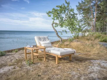 Mesa auxiliar con ruedas 49 - Teca, 48×45 cm - Fri Form