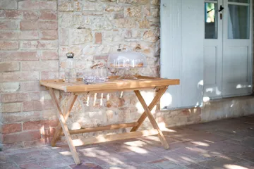 Mesa auxiliar de ladrillos 60  - Teca, 59×94 cm - Fri Form