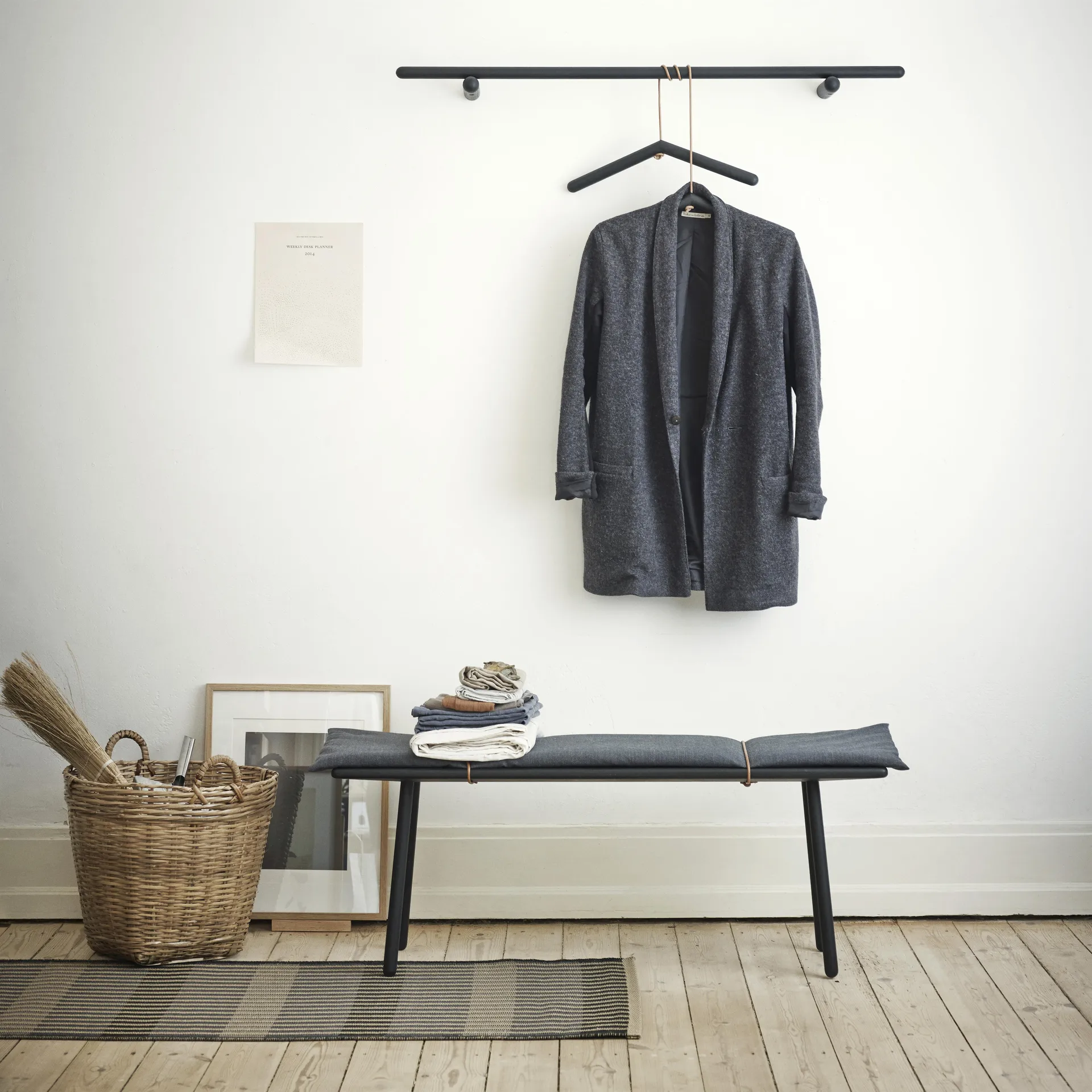 Banco Georg, Roble lacado en negro Fritz Hansen