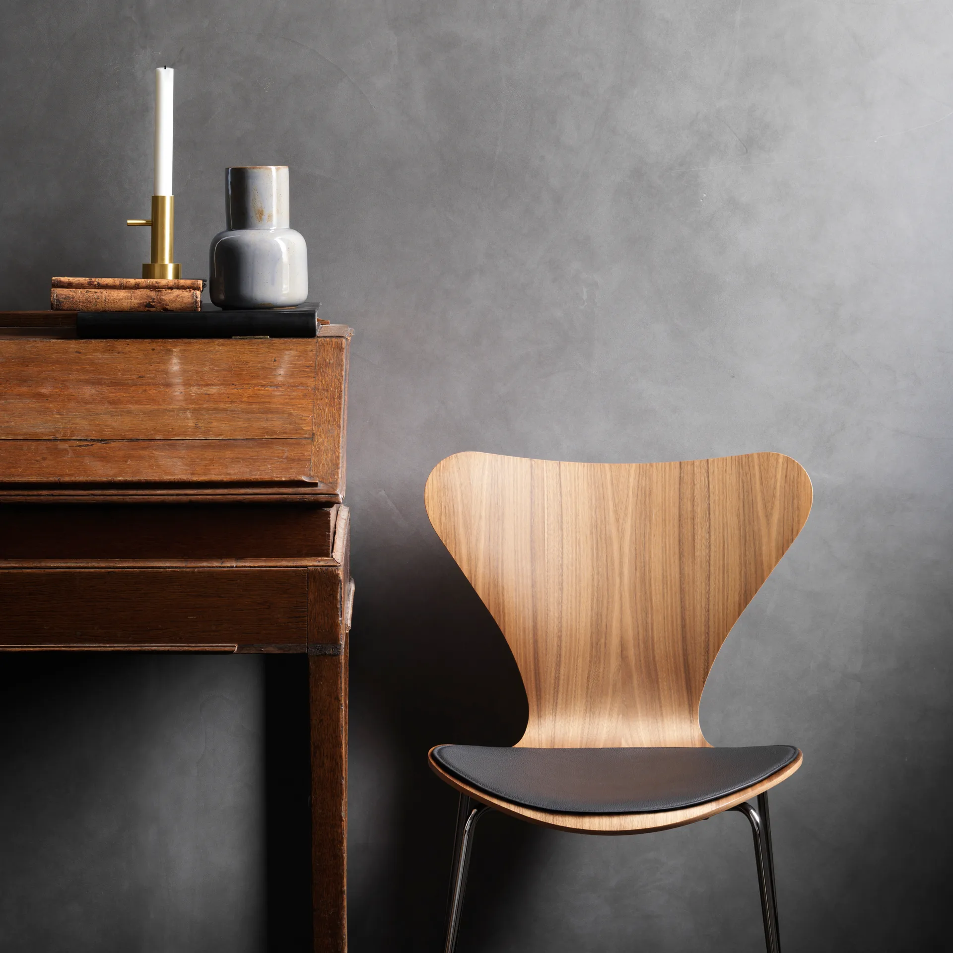 Cojín para silla Series 7 cuero, Black Fritz Hansen