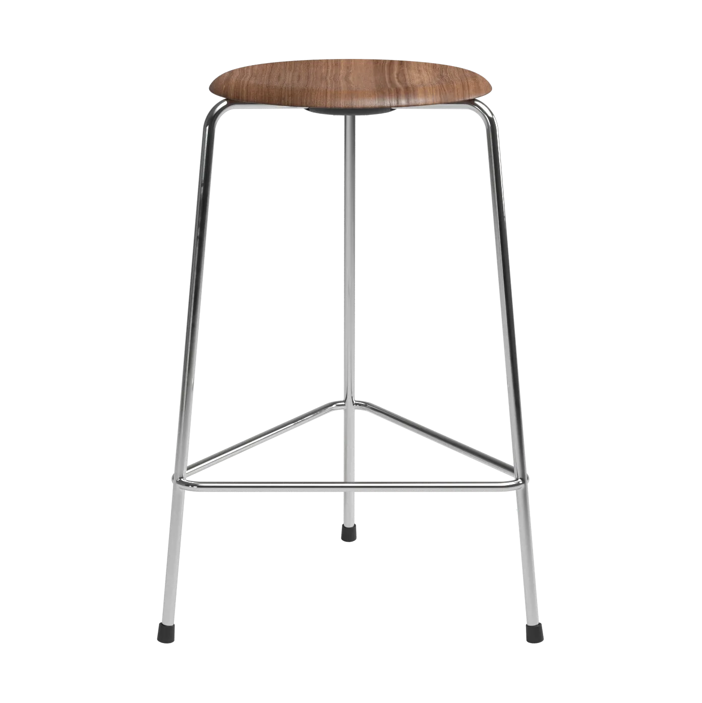 High Dot counter stool 3 patas, Nogal-cromo Fritz Hansen