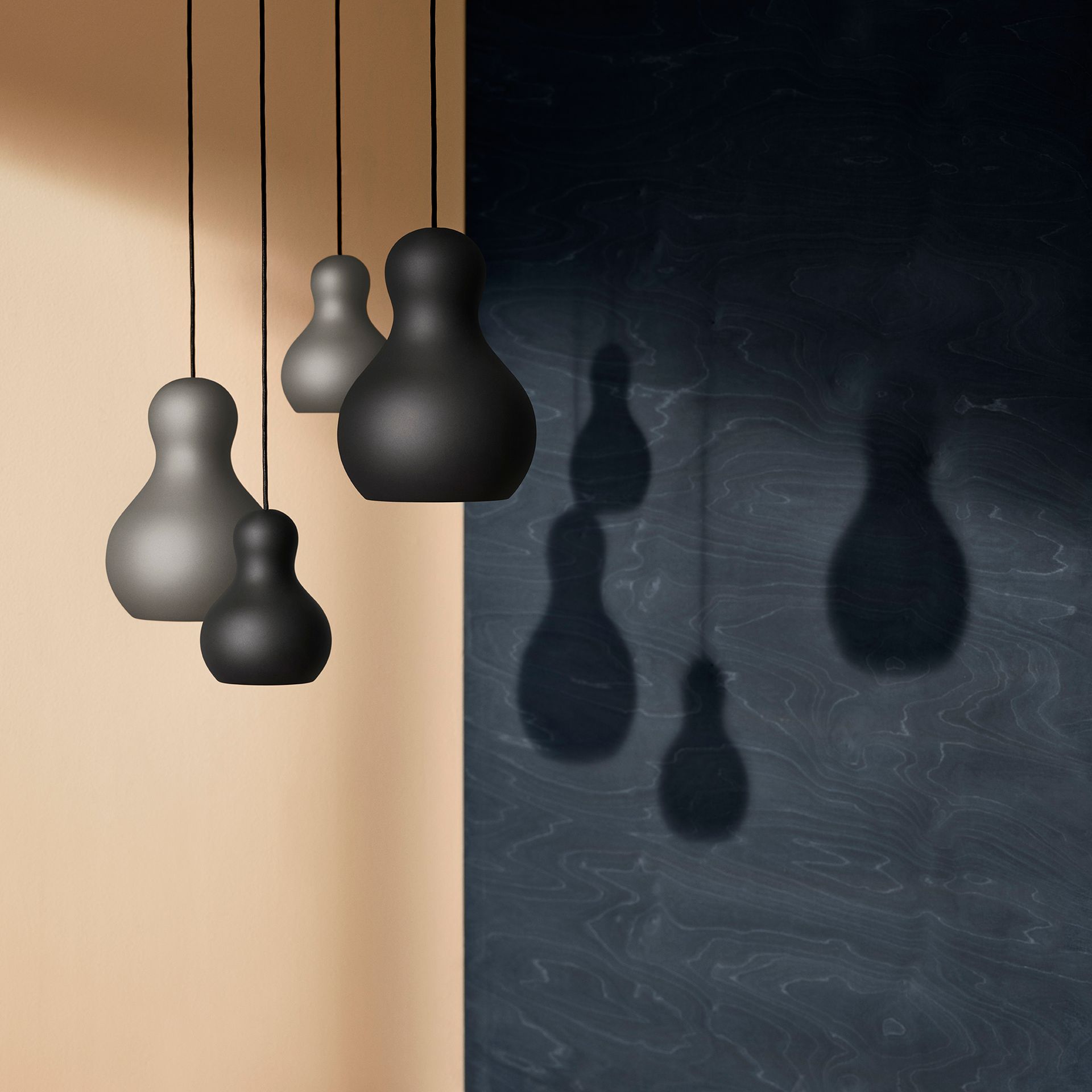 Lámpara colgante Calabash P2 mate, Grey meteor Fritz Hansen