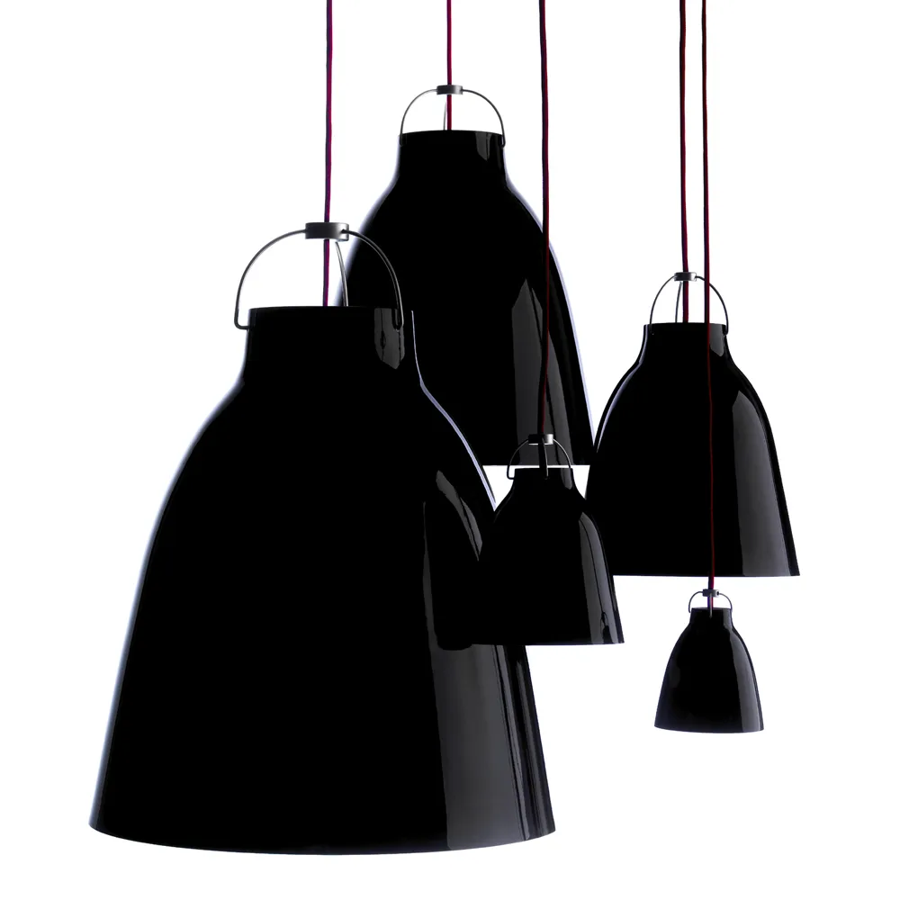 Lámpara colgante Caravaggio 1, Negro-cable textil negro Fritz Hansen