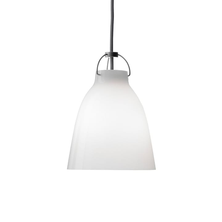 Lámpara colgante Caravaggio 1 - Vidrio opal blanco-cable textil gris - Fritz Hansen