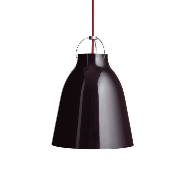 Lámpara colgante Caravaggio 2 - Negro brillante-cable textil rojo - Fritz Hansen