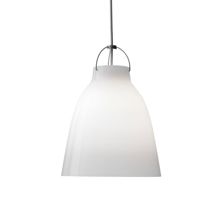 Lámpara colgante Caravaggio 2 - Vidrio opal blanco-cable textil gris - Fritz Hansen