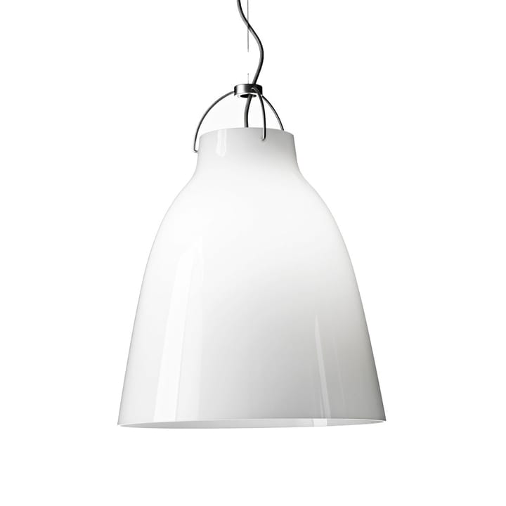 Lámpara colgante Caravaggio Opal P3 - Vidrio opal blanco-cable gris plata - Fritz Hansen